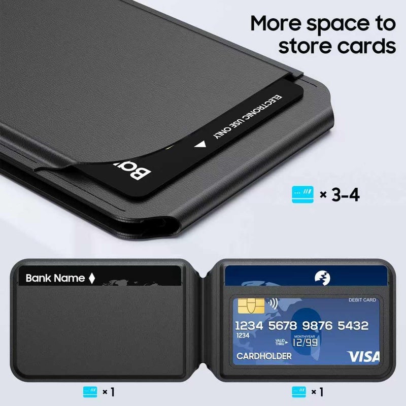 Frapkom for MagSafe Wallet, Powerful Magnetic Wallet for iPhone, Adjustable Leather Magnetic Card Holder for iPhone 17/16/15/14/13/12 Series, Card Slot, ID Window, RFID Blocking（black） - Image 4